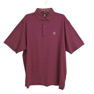 FootJoy pink & navy striped golf polo shirt XL